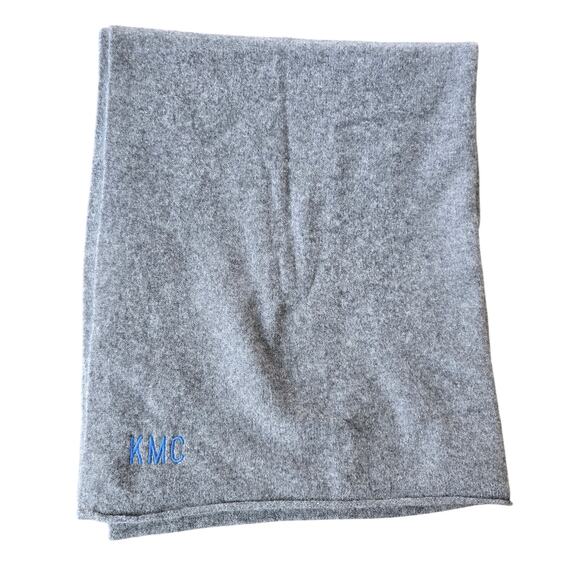 J. Crew Oversized Cashmere Wrap with KMC Monogram - Picture 1 of 8